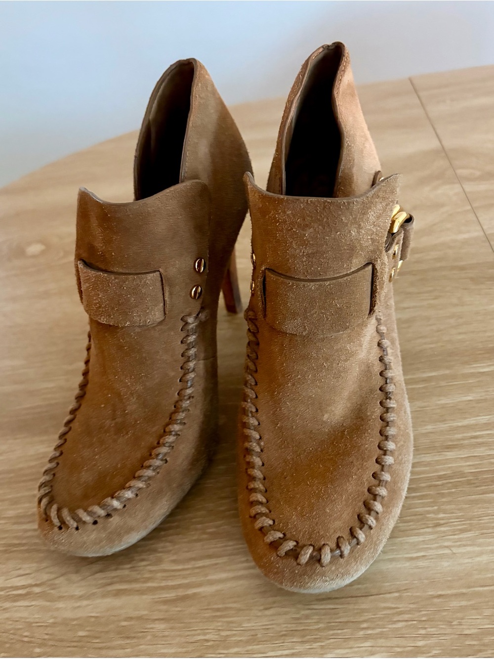 Tori Burch Belen Brown Suede Ankle Boots